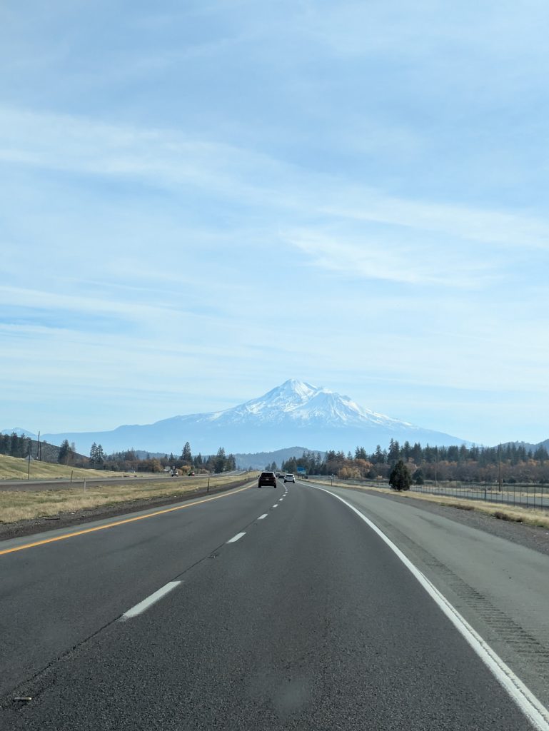 A road leading to Mt Shasta